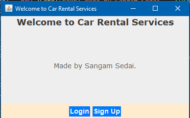 Car Rental Java Application screenshot