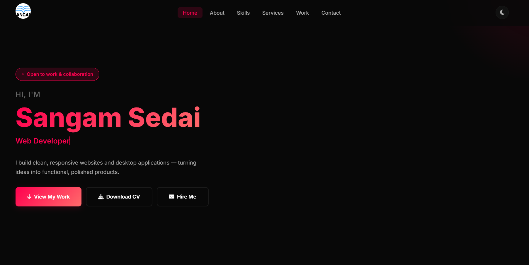 Portfolio Website screenshot